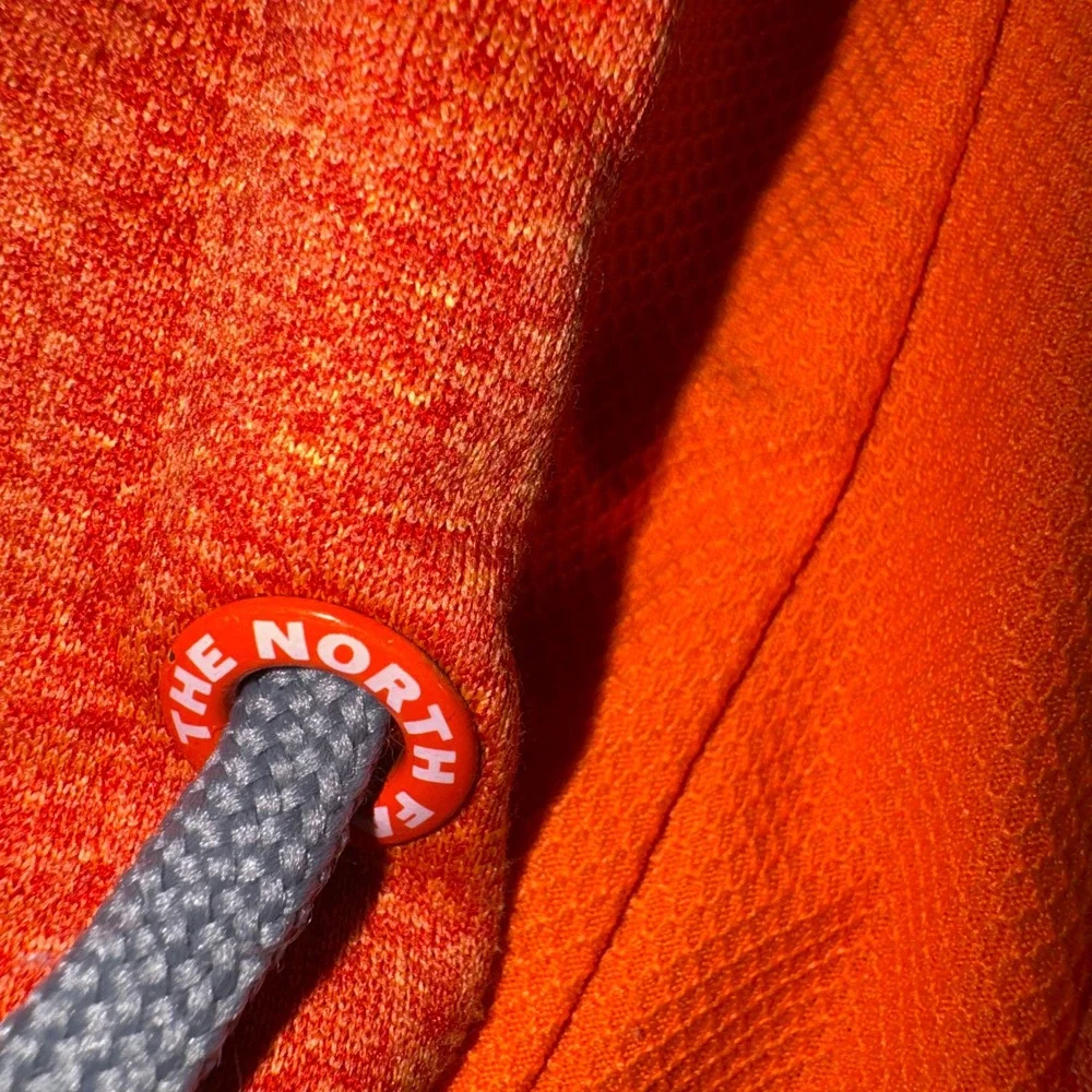 The North Face Mountain Athletics Hoodie Sweatshirt Orange Gray Size L
